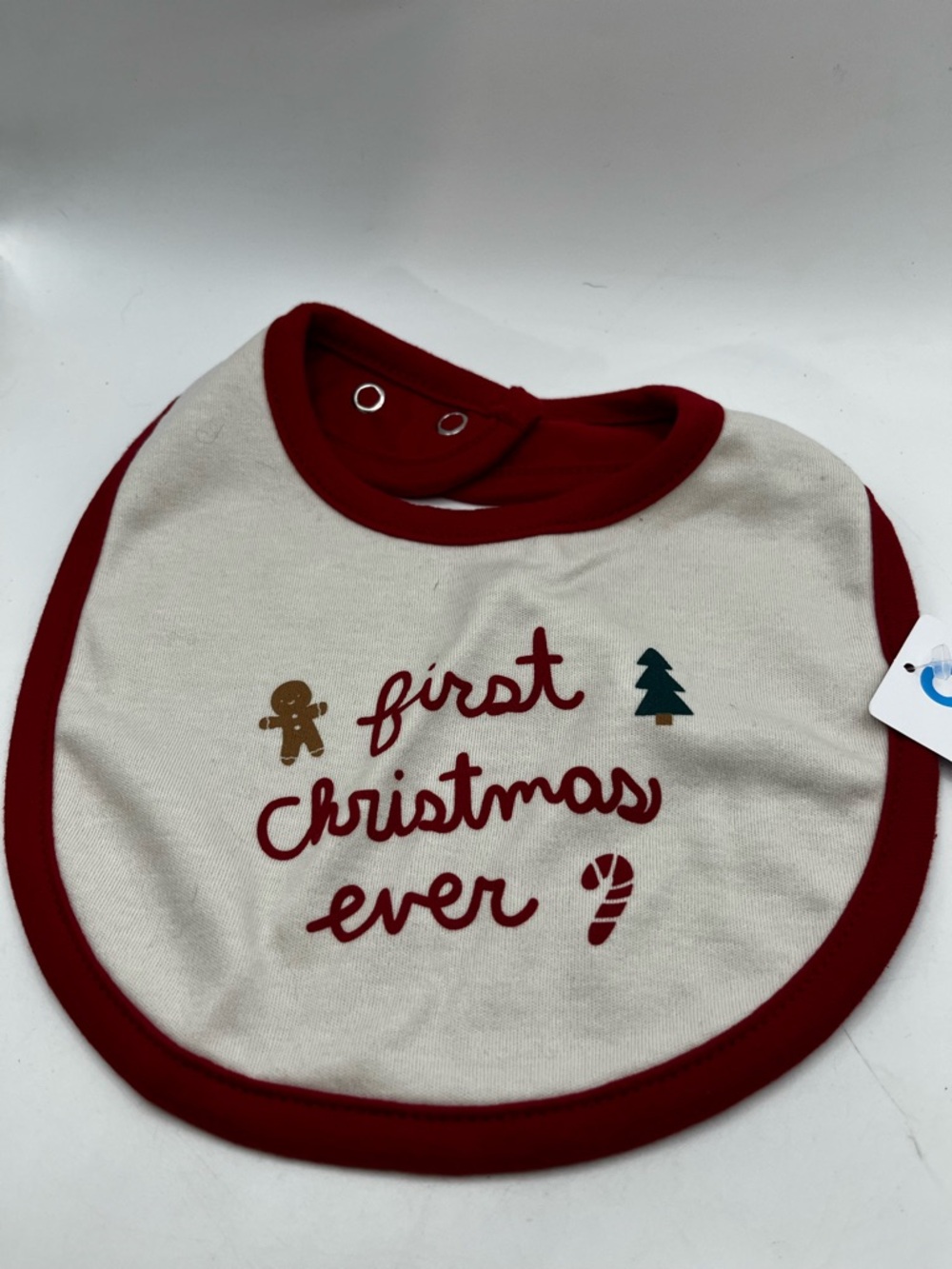Carter’s First Christmas Ever Baby Bib - Red Trim